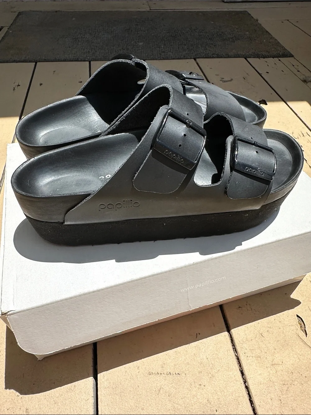 Birkenstock Papillio Arizona narrow fit platform sandals size 38